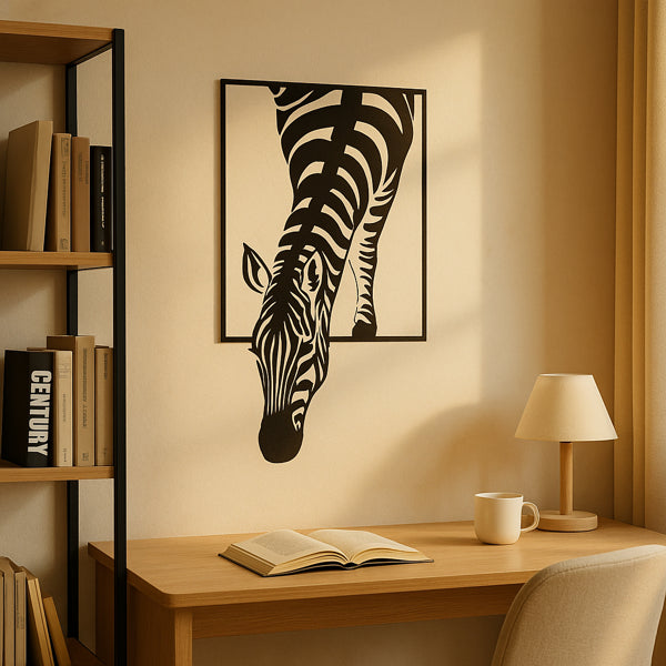 Modern Zebra Wall Art - Black and White Animal Print Decor