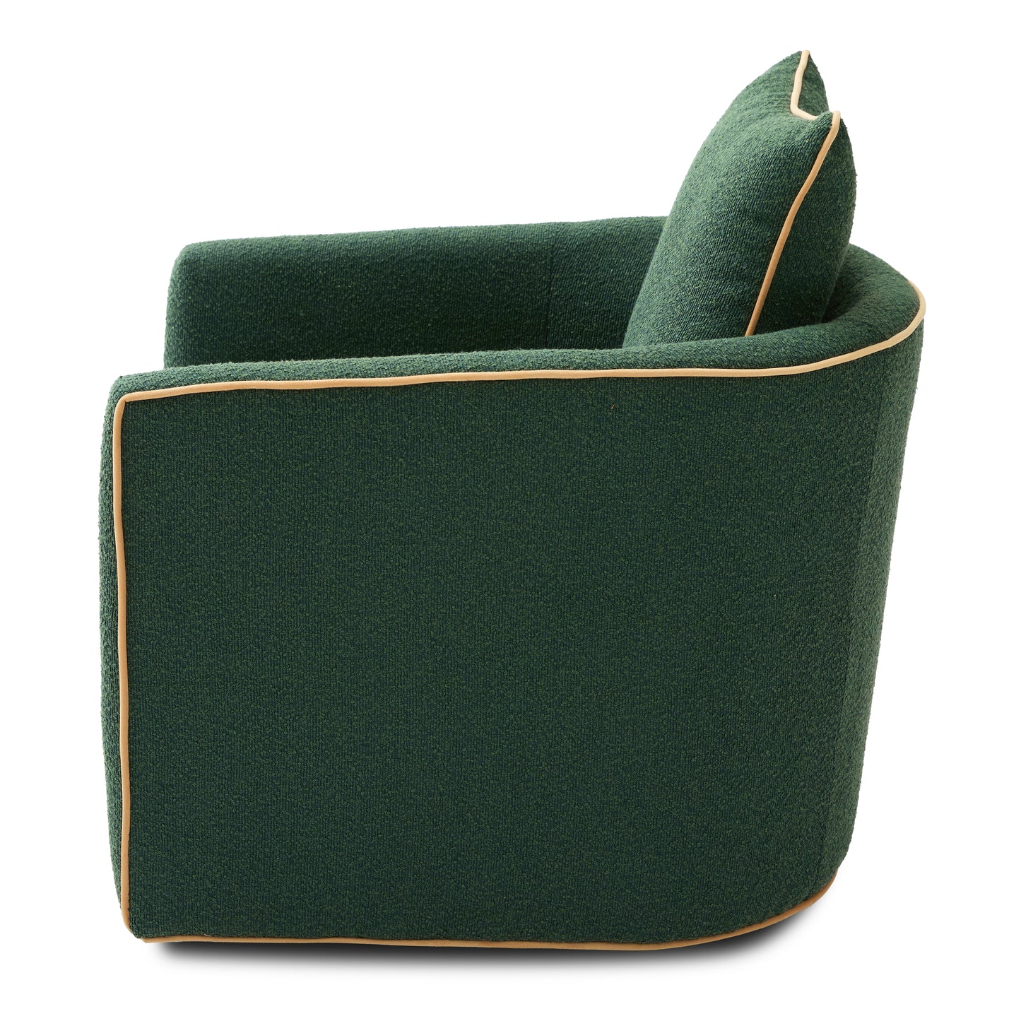 Swivel Accent Chair - Upholstered Barrel Sofa for Living Room - Green