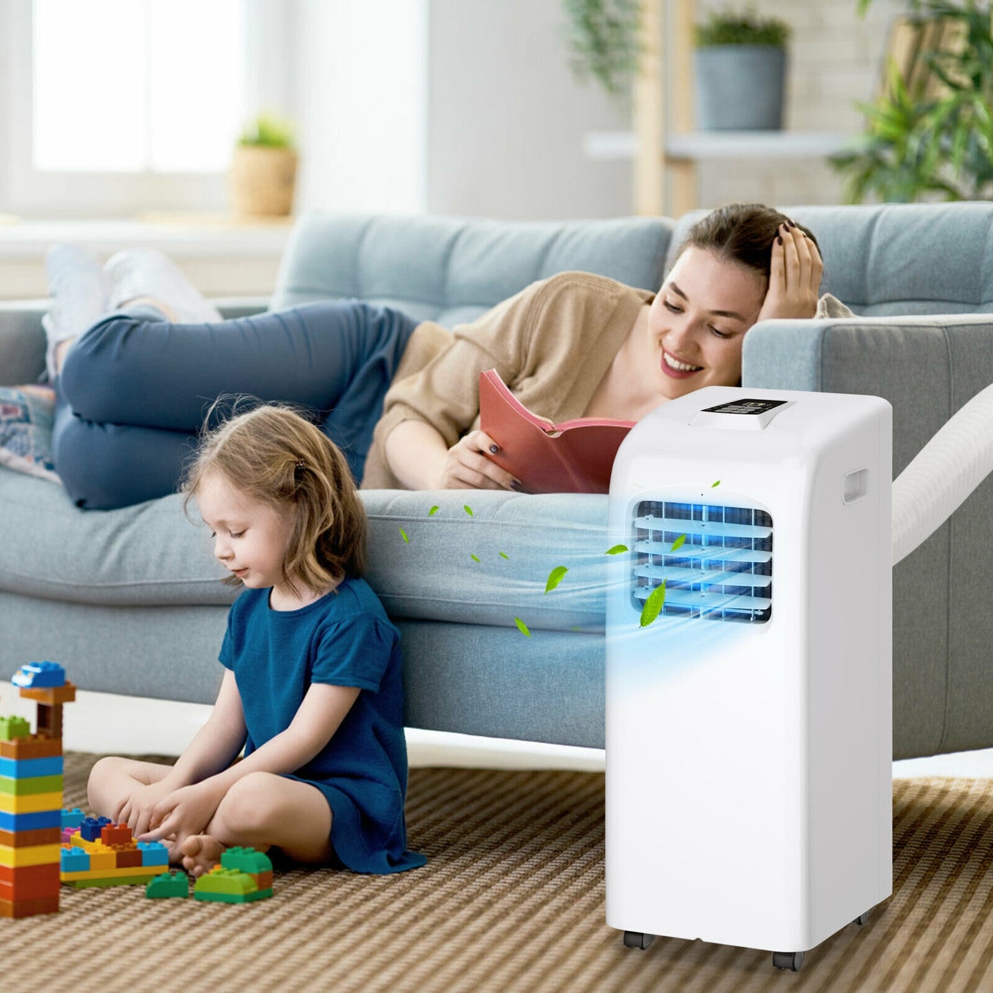 8000 BTU Portable Air Conditioner with Dehumidifier & Remote