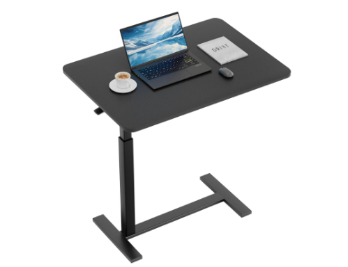 Adjustable Mobile Bed Table - Height Adjustable Computer Desk - Black