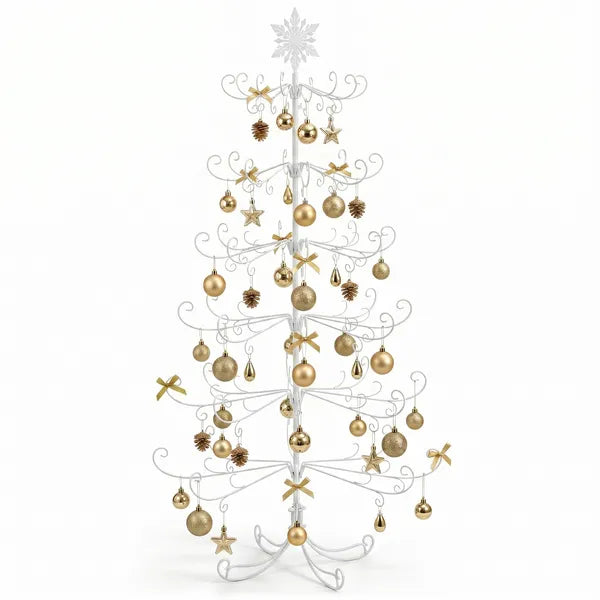 6ft White PVC Artificial Christmas Tree with Snowflake Topper