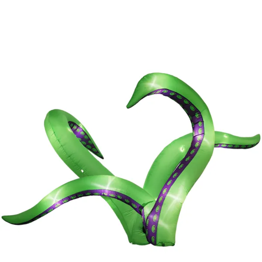 2-Pack Inflatable Octopus Tentacles with LED Lights - 6.9FT Outdoor Halloween Decorations