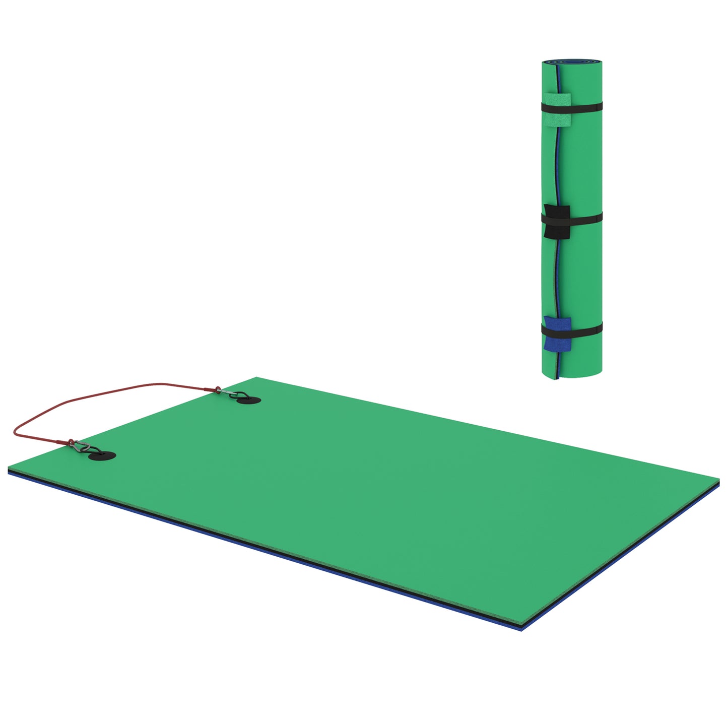 Floating Water Pad for 2 Adults - 9ft x 6ft Green Lake & Pool Mat