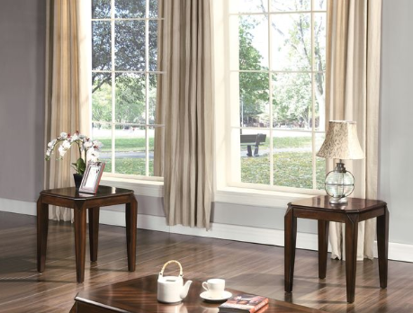 Walnut 3-Piece Coffee Table Set with 2 End Tables