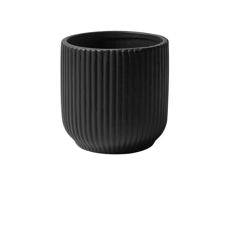 Ceramic Flower Pot Set - Nordic Style Garden Planters with Gold & Hole Options