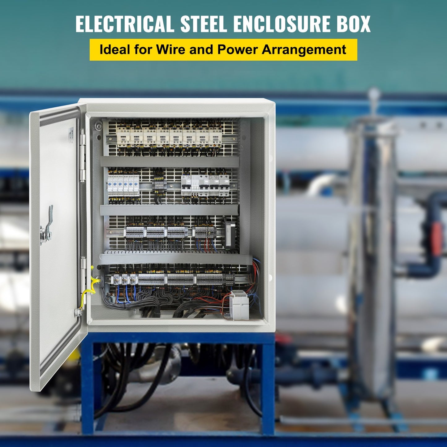 Outdoor Waterproof Steel Electrical Junction Box - NEMA 4X IP66 Enclosure, Grey