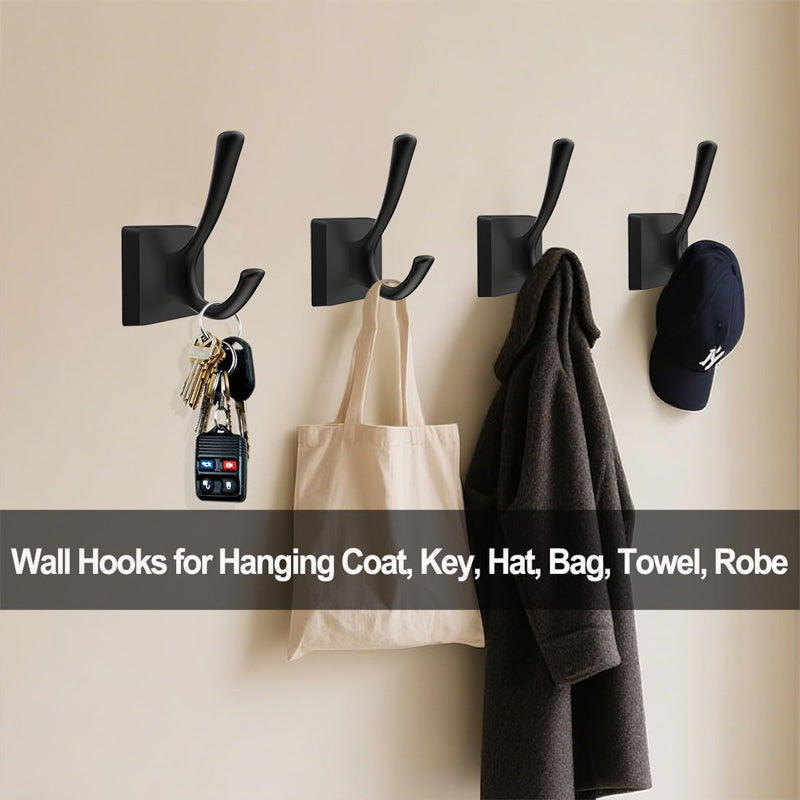 6pcs Black Single Hook Vintage Wall Hanger Minimalist Coat Hooks