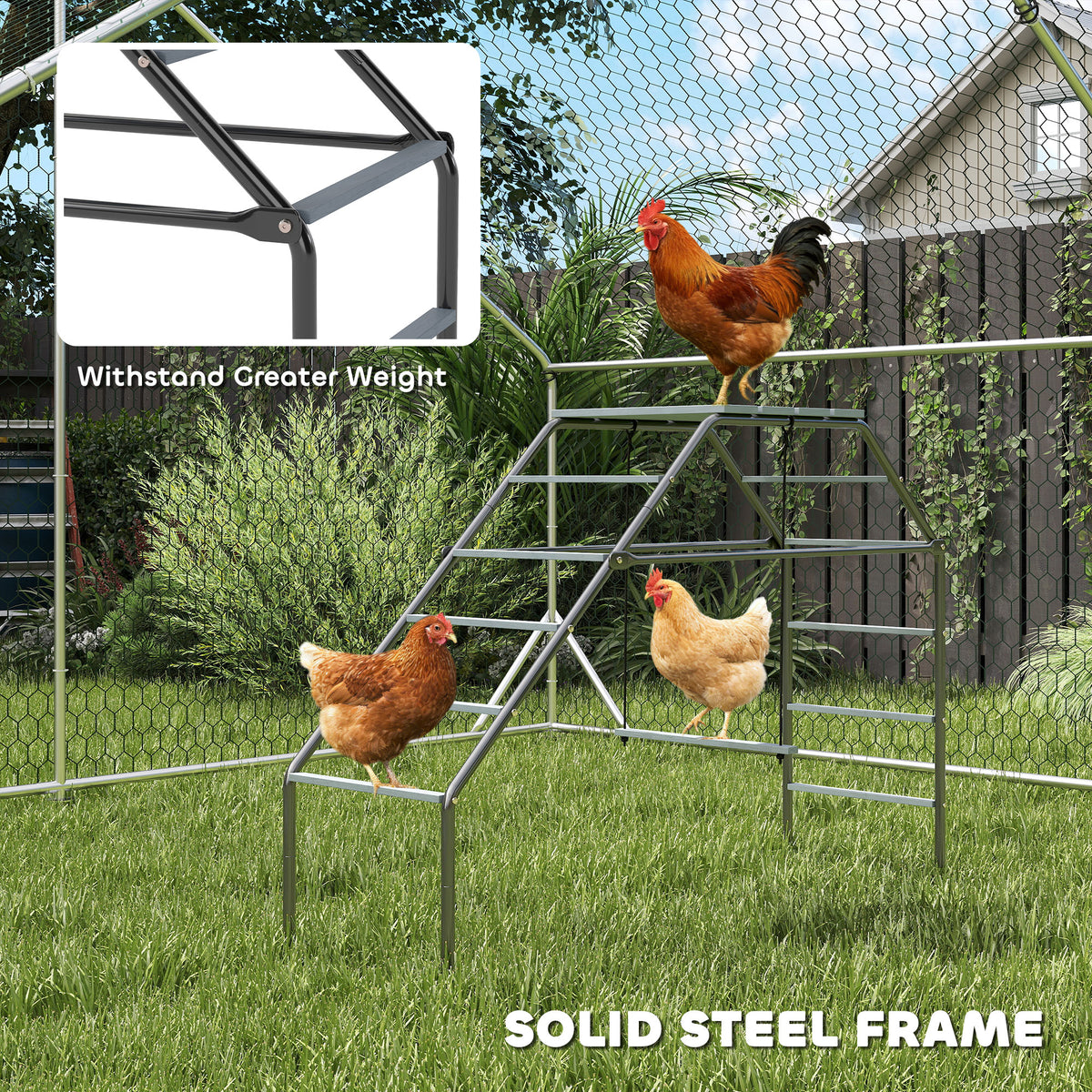 Adjustable Chicken Coop Perch with Swing - 10 Rails for Backyard Farm