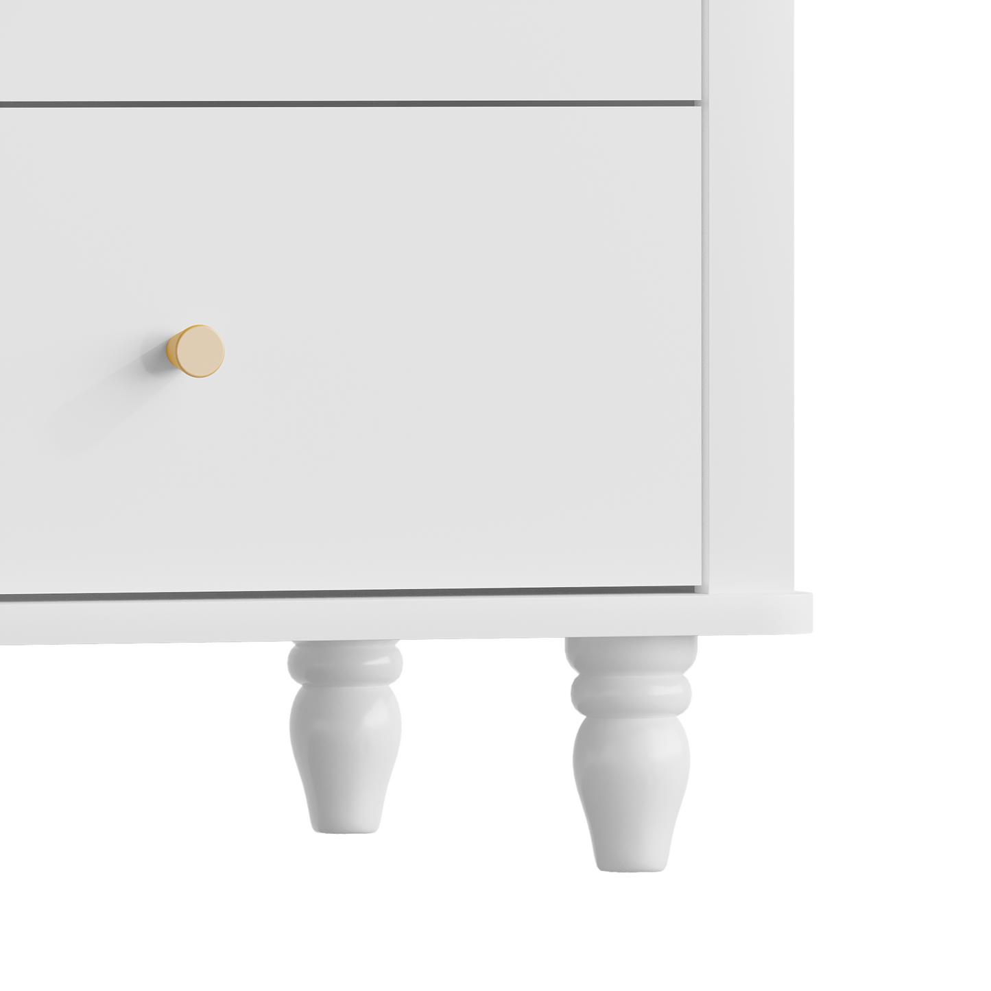Modern White 2-Drawer Nightstand - MDF Bedside Table