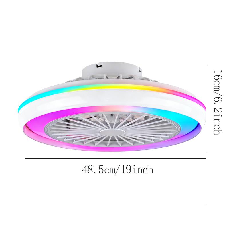 RGB Smart Ceiling Fan Light with Graffiti Design - Dimmable App Control