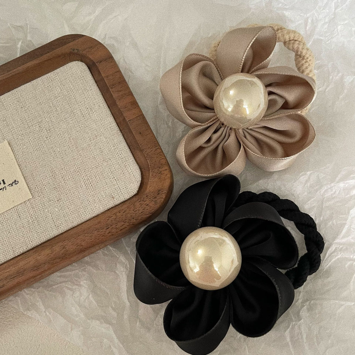 Pearl Handmade Flower Fabric Hair Band