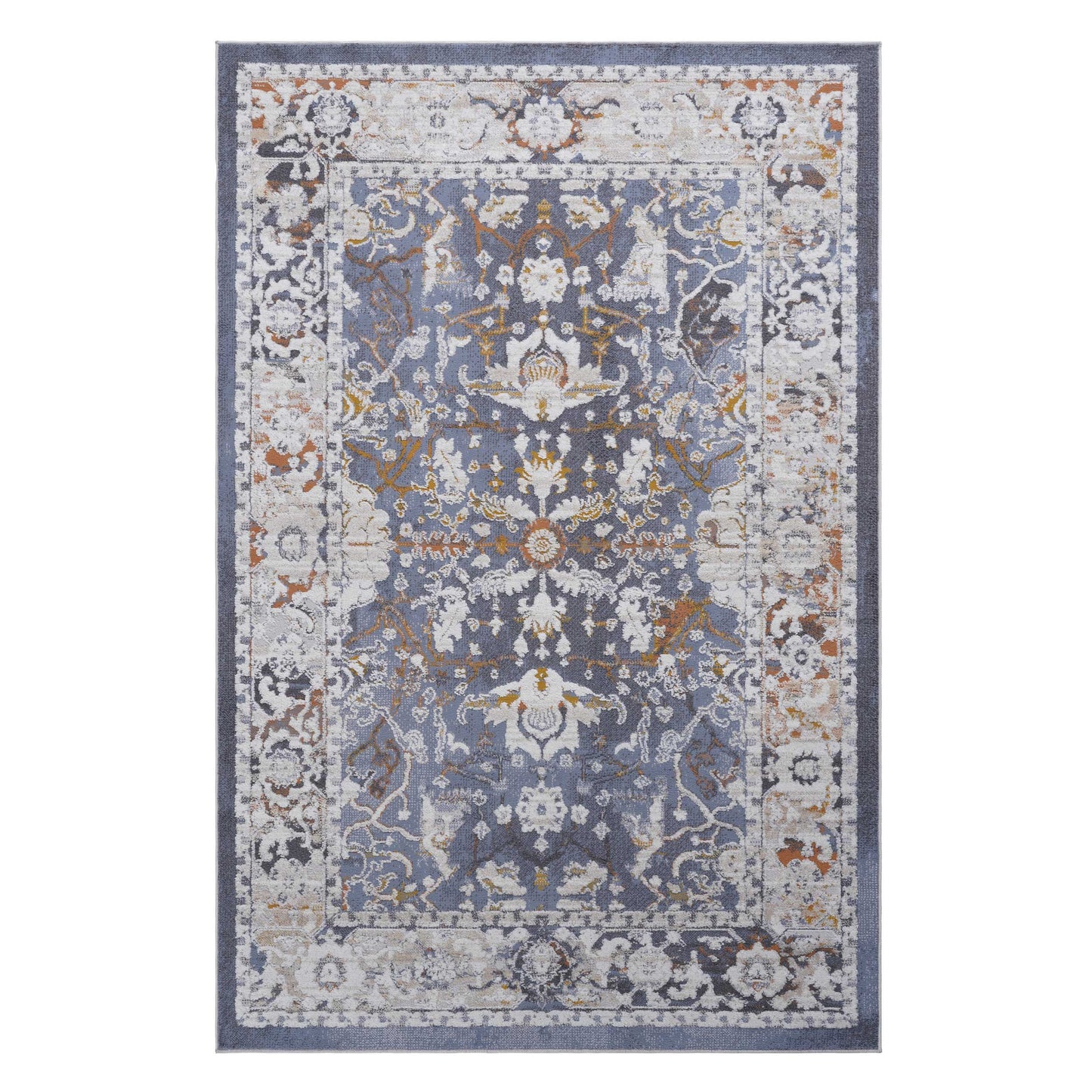 PAYAS 5X7 Blue Traditional Area Rug