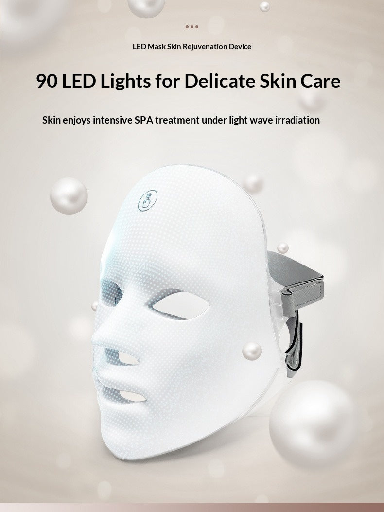 LED Facial Mask with Red & Blue Light Therapy - Skin Rejuvenation Device