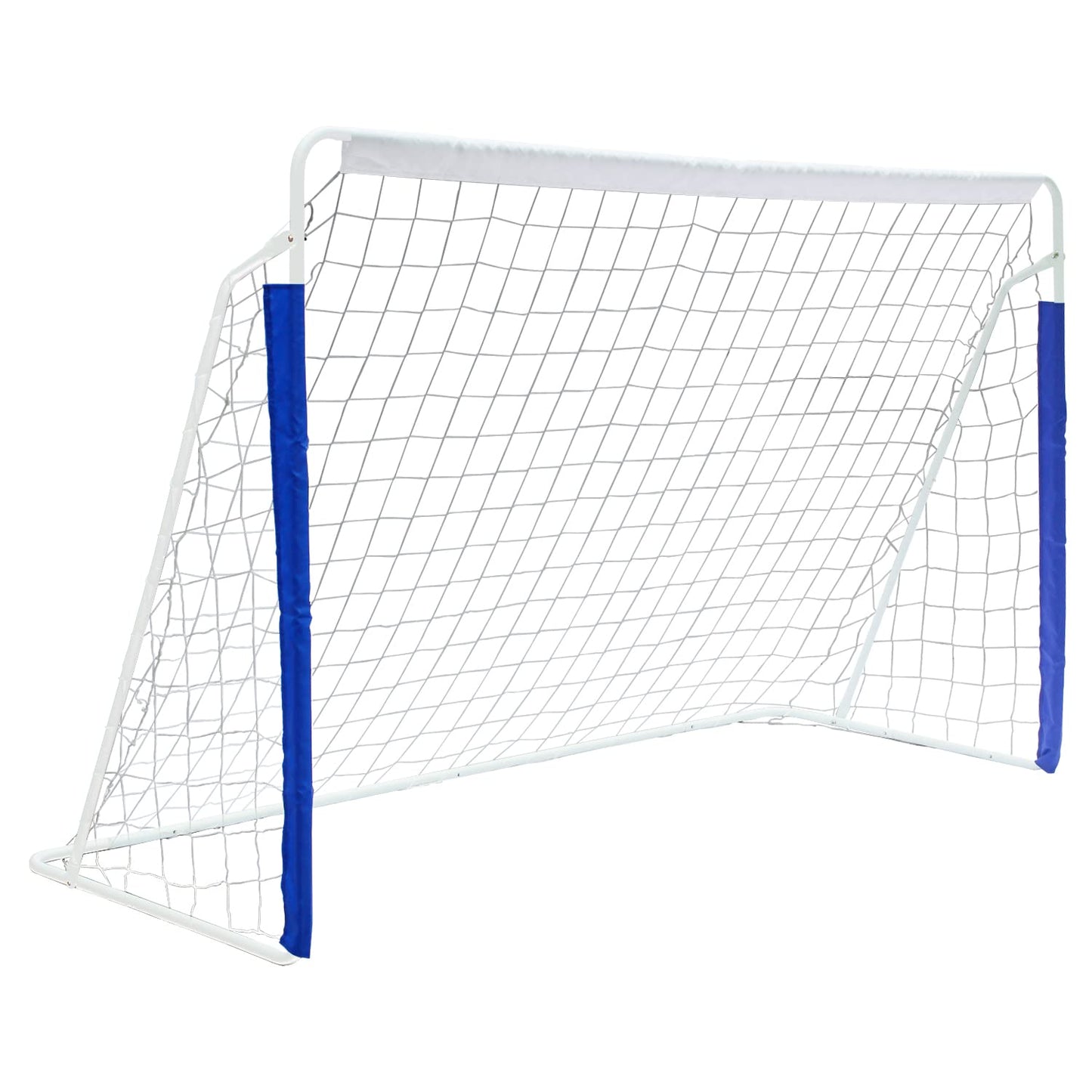 Portable 8x5 ft Soccer Goal with Steel Frame - White