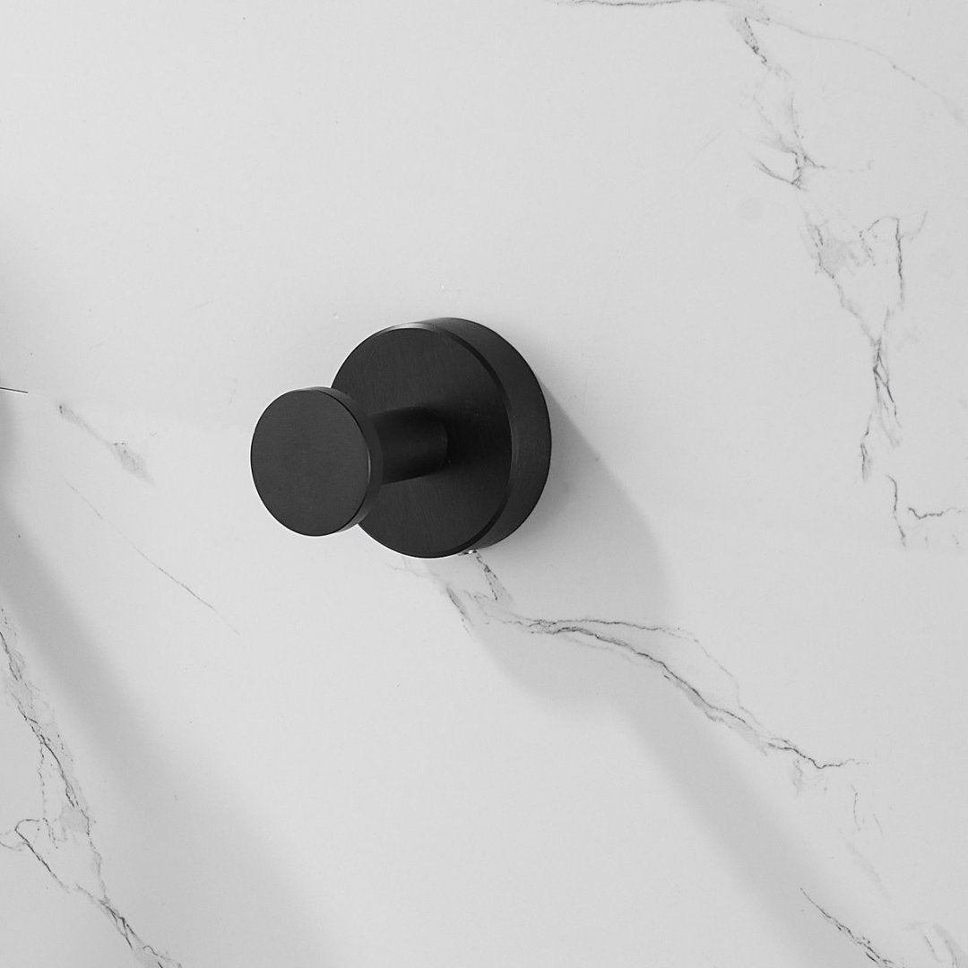 Matte Black Wall Hooks for Bathroom & Entryway - 4 Pack