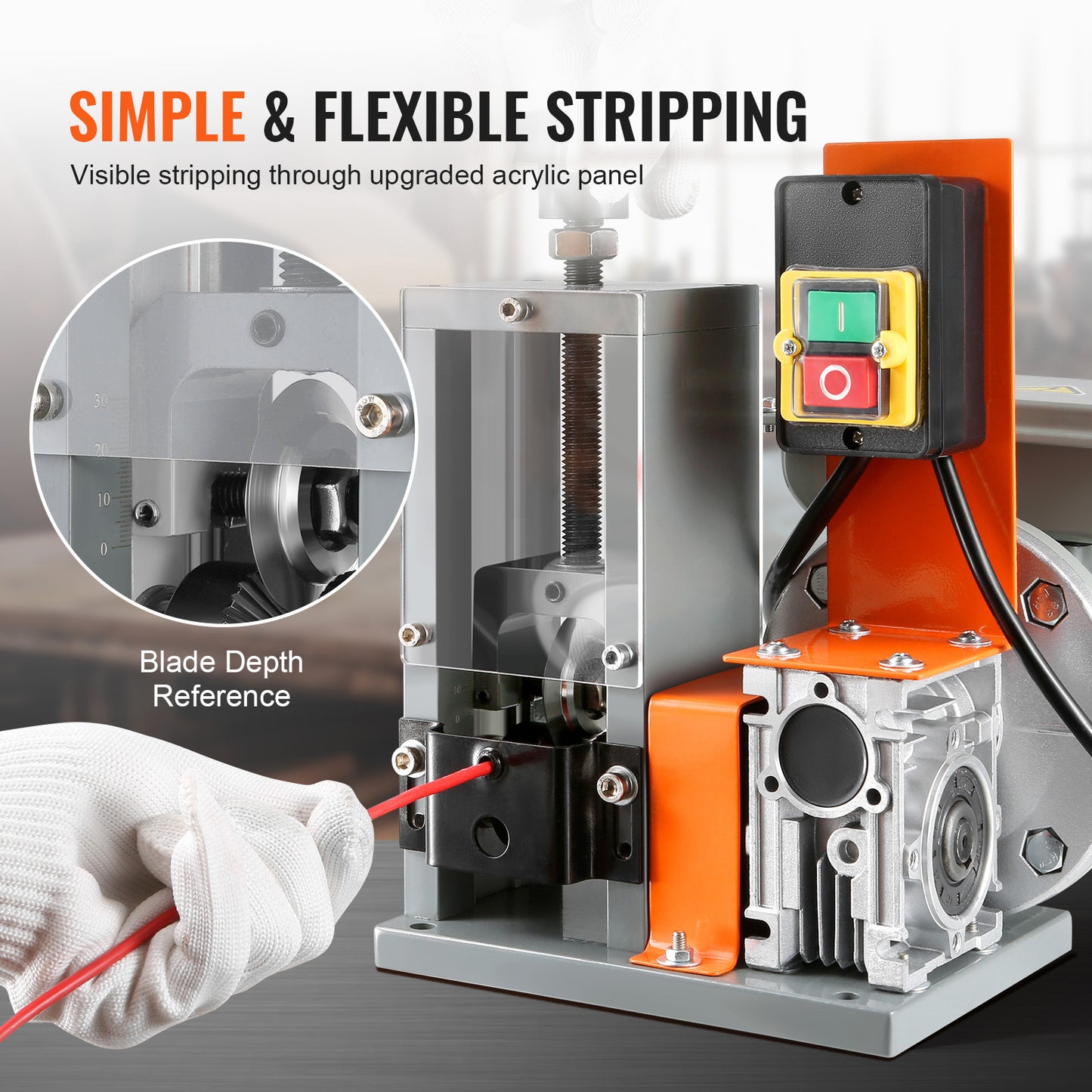 Electric Wire Stripping Machine 180W Automatic Cable Peeler for Copper Recycling