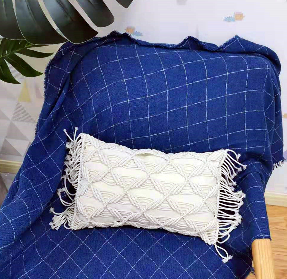 Woven Waist Pillowcase Geometric Abstraction Nordic Style Offwhite 30x45cm