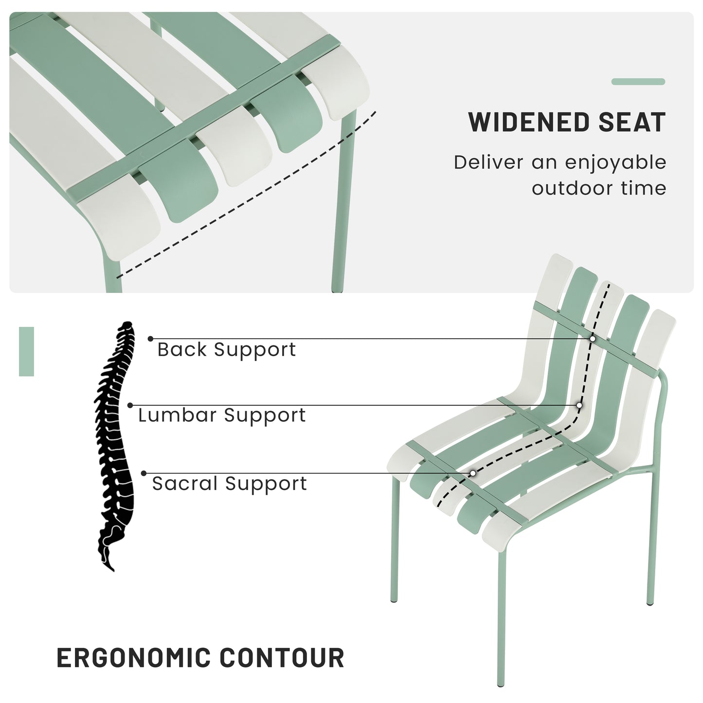 Modern Striped Color Block Chairs 4-Pack with Round Table - Waterproof