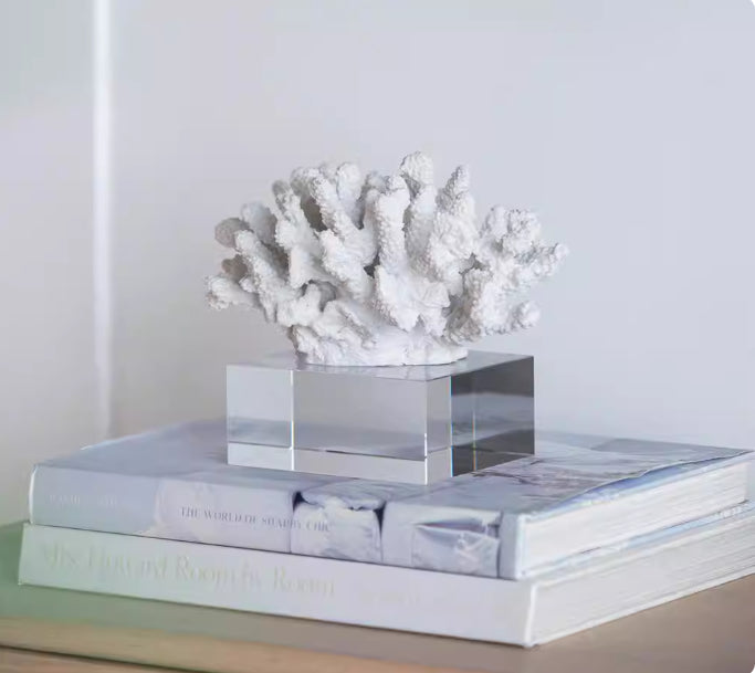 Artificial Coral Decor with Crystal Base - Desktop Garden Ornament, Home & Living