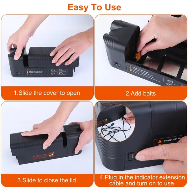 Electric Rat Trap - Rechargeable Rodent Zapper with 1800V Shock