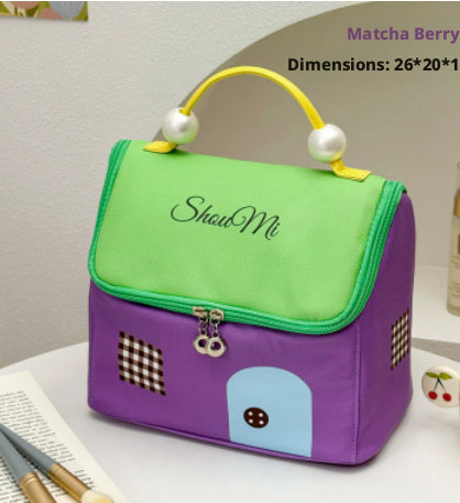 Cute House Cosmetic Bag - Green Multi-Size Makeup Organizer