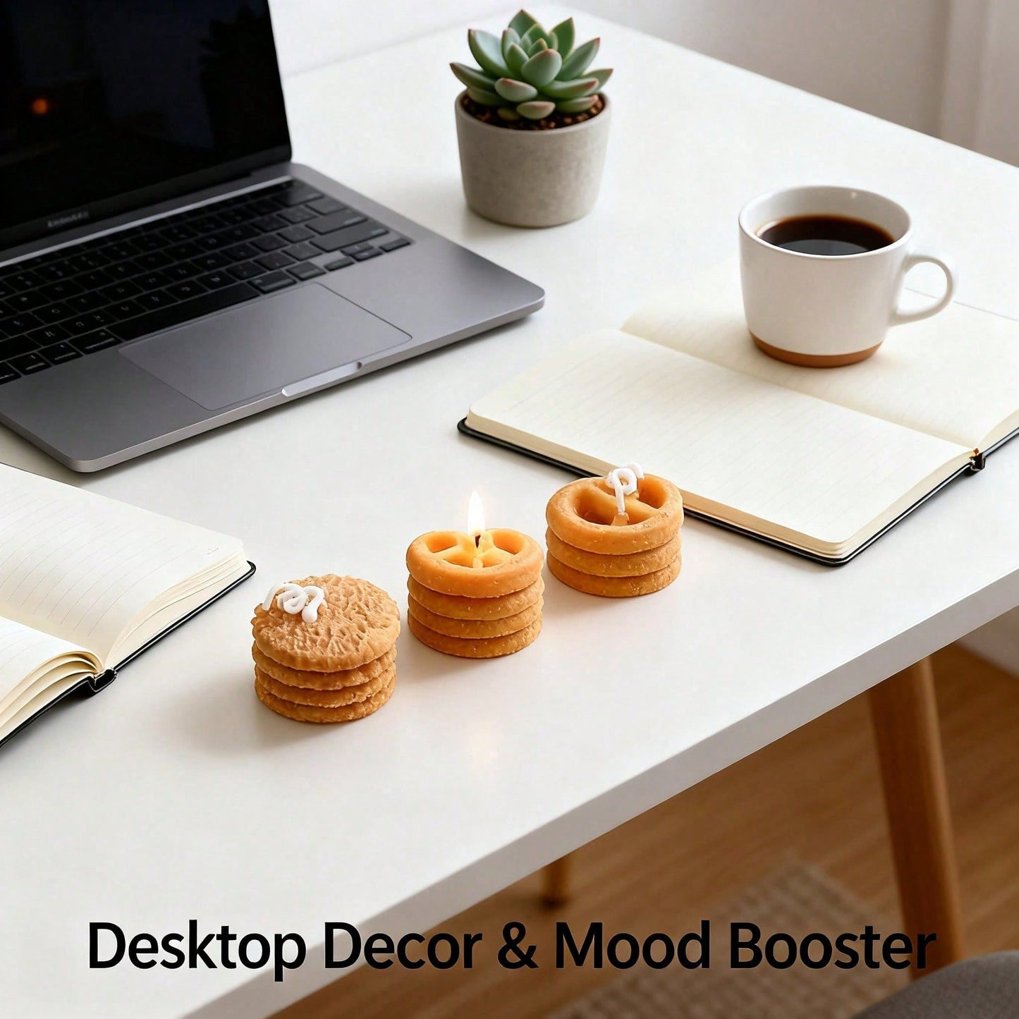 Cookie Shape Scented Candle Set - 4PCS Coffee Milk Aroma
