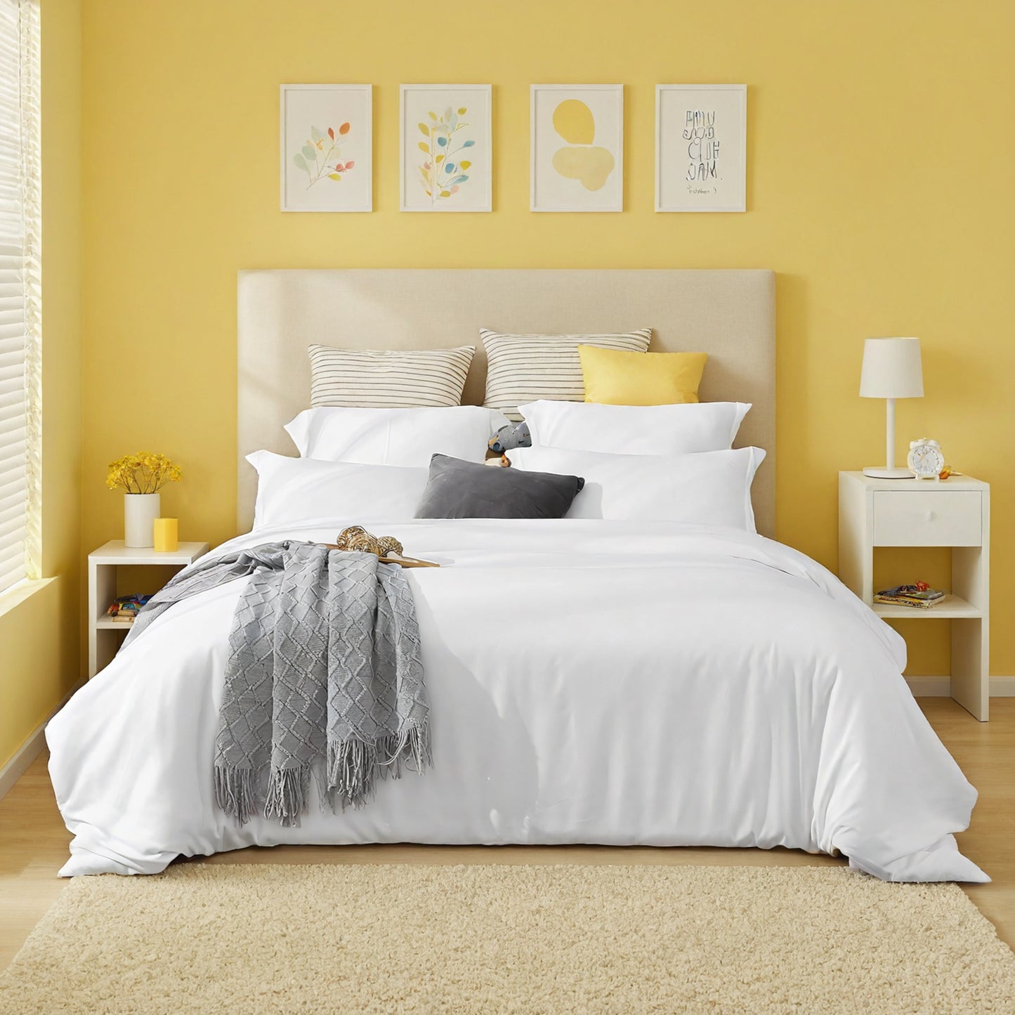 Bohemian Bedding Set - 2-Pack White & Pink 3-Piece