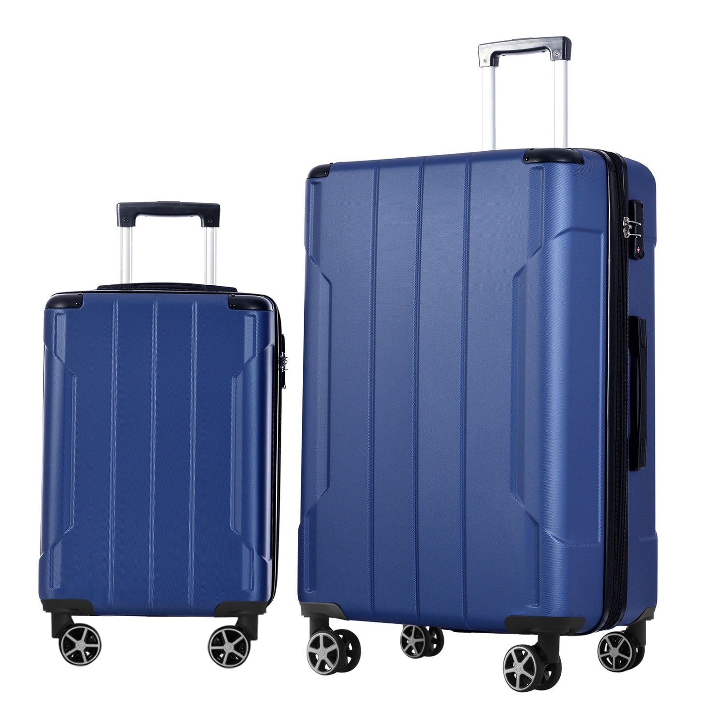 Hardshell ABS Luggage Set - 2 Piece Expandable Suitcase with TSA Lock - Blue