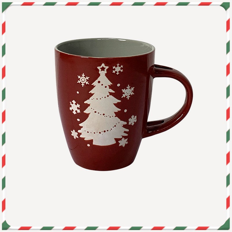 Christmas Cartoon Snowman Santa Ceramic Mug - Holiday Gift Drinkware