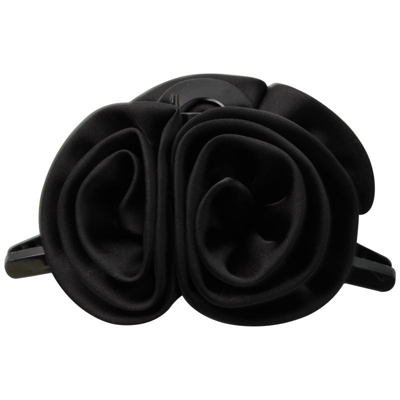 Elegant Rose Flower Hair Clip for Women Satin Hair Accessories