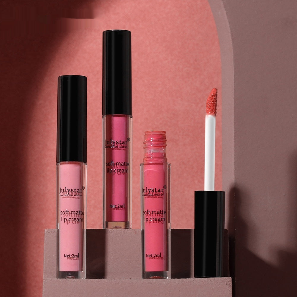 Matte Finish Lip Lacquer Set - Non-Fade, Nonstick, 2ML Lip Gloss