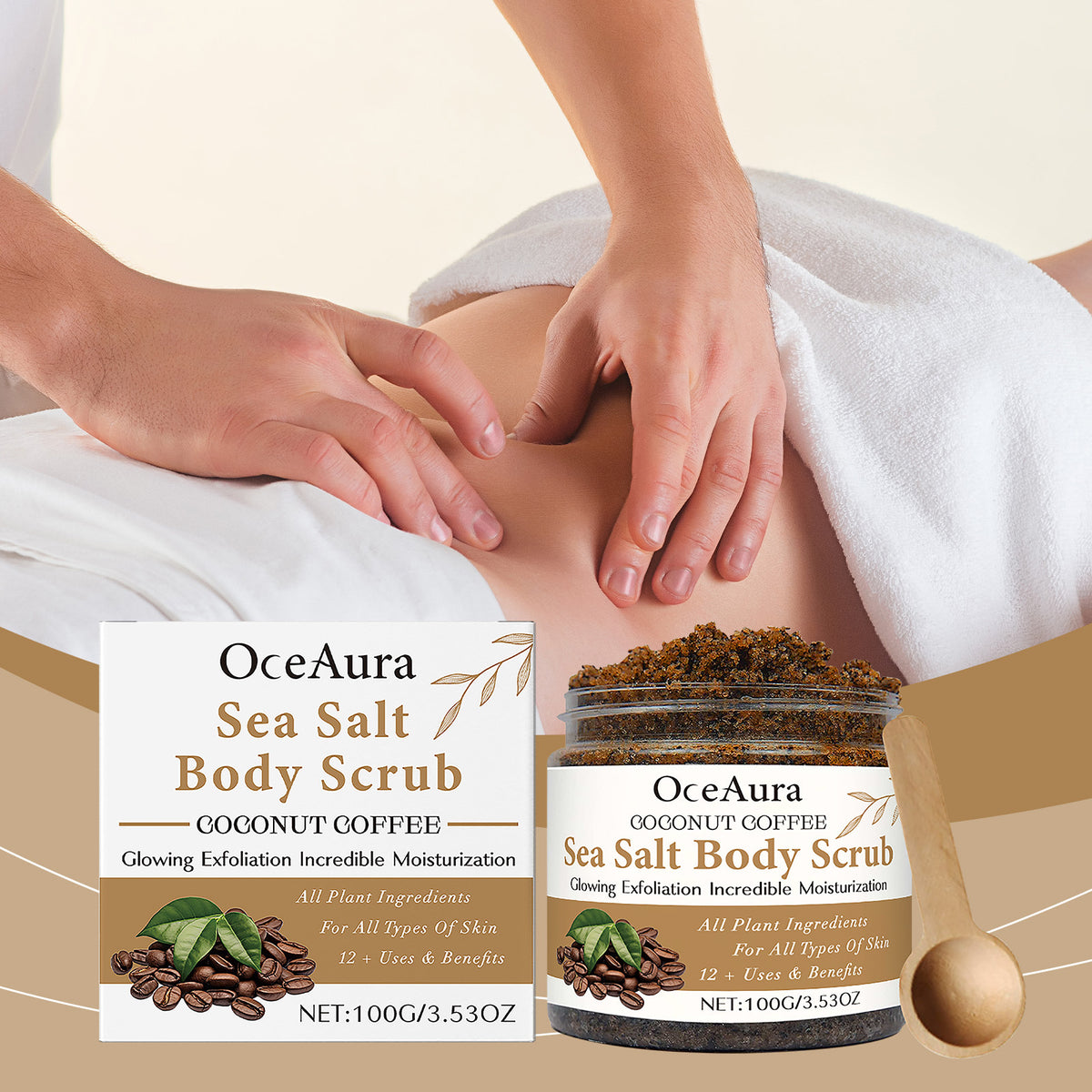 Coconut Coffee Body Scrub Cream Mild Exfoliating Dead Skin