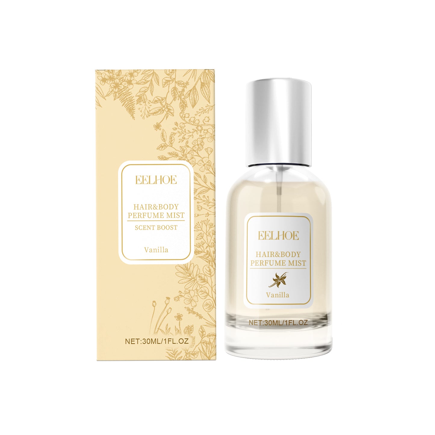 Vanilla Hair and Body Perfume Mist - Long-Lasting Moisturizing Spray