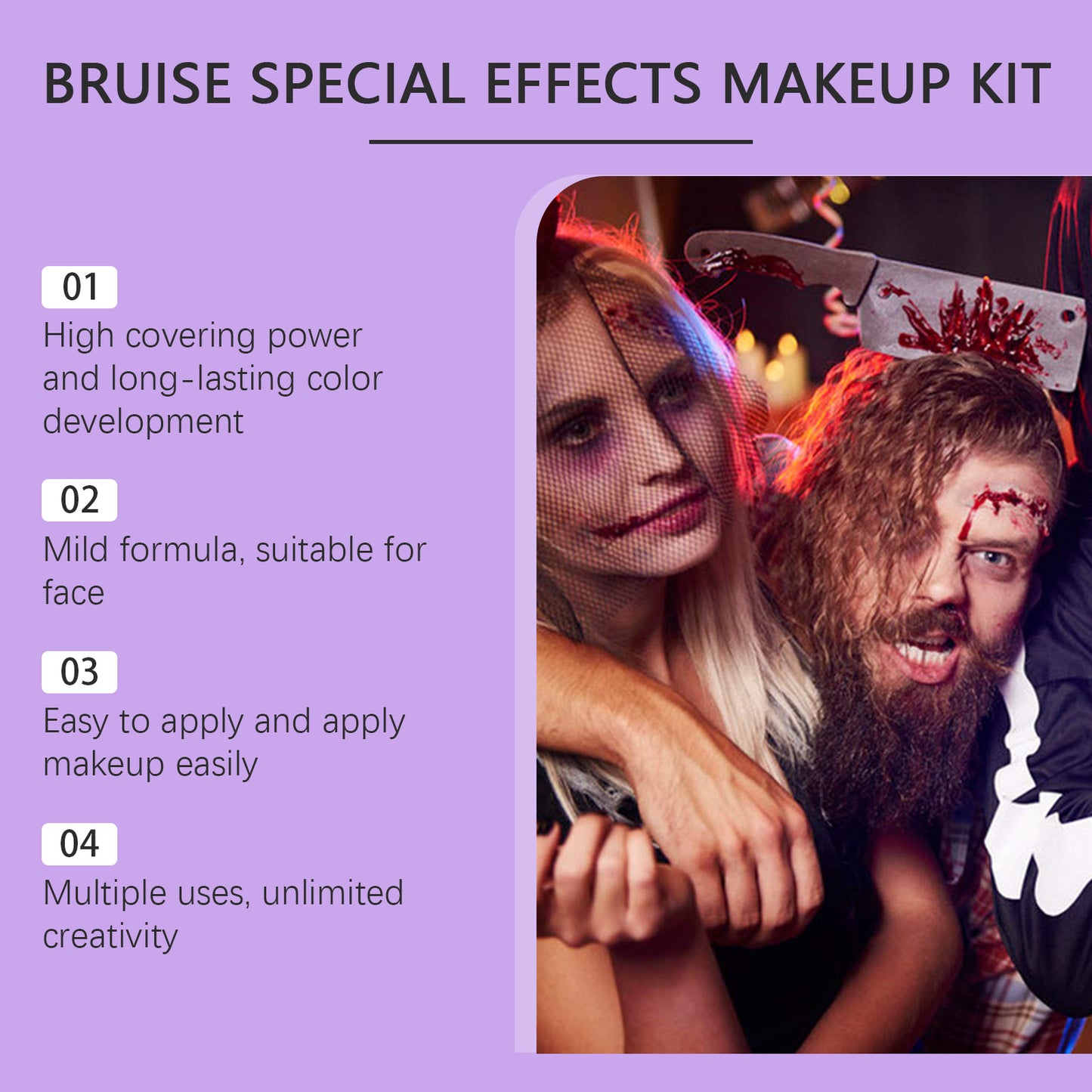 Halloween SFX Makeup Kit - Vampire & Zombie Bruise and Blood FX Set