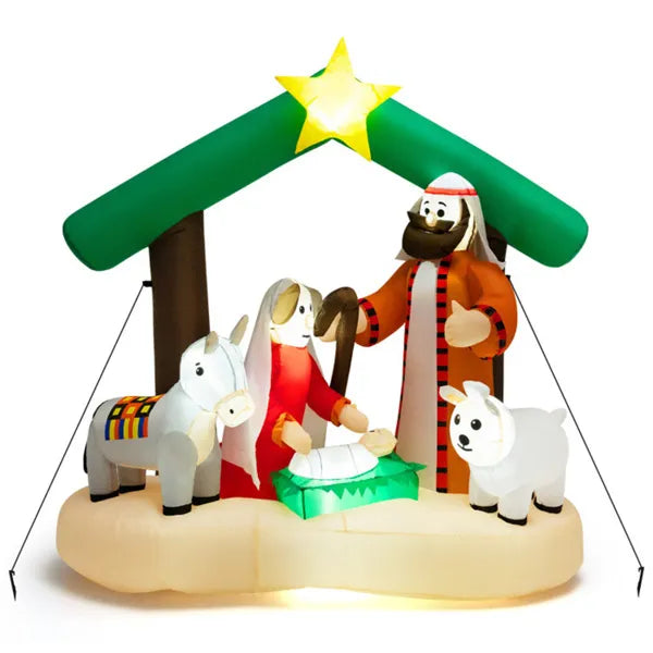 Inflatable Christmas Decoration with LED Lights - 6.7 Feet