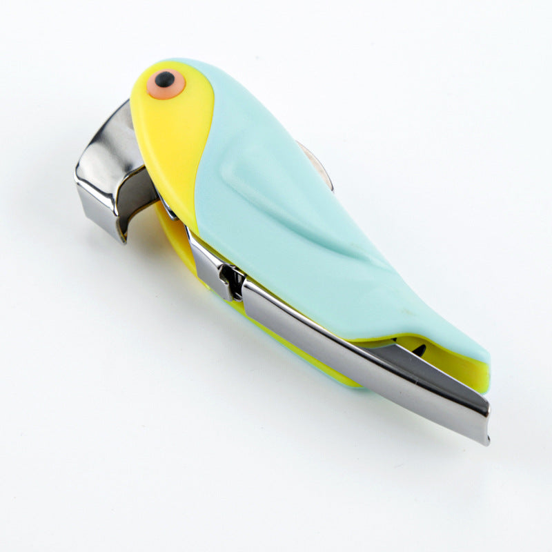 Multi-Function Stainless Steel Wine & Beer Opener with Parrot-Shaped Handle