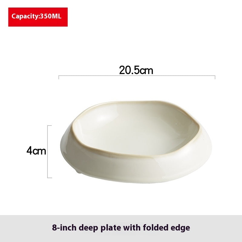 Deep Dinner Plate Set - Creative Western Style Porcelain Dinnerware