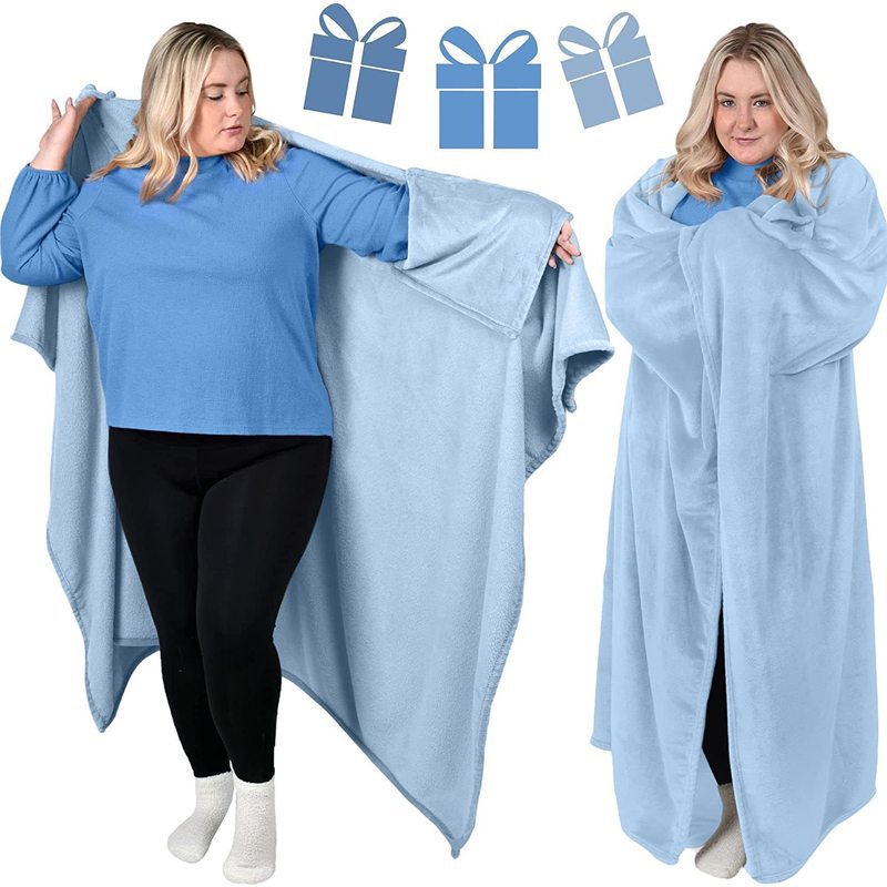Soft Flannel Wearable Blanket for Home & Outdoors - Cozy Warm Throw