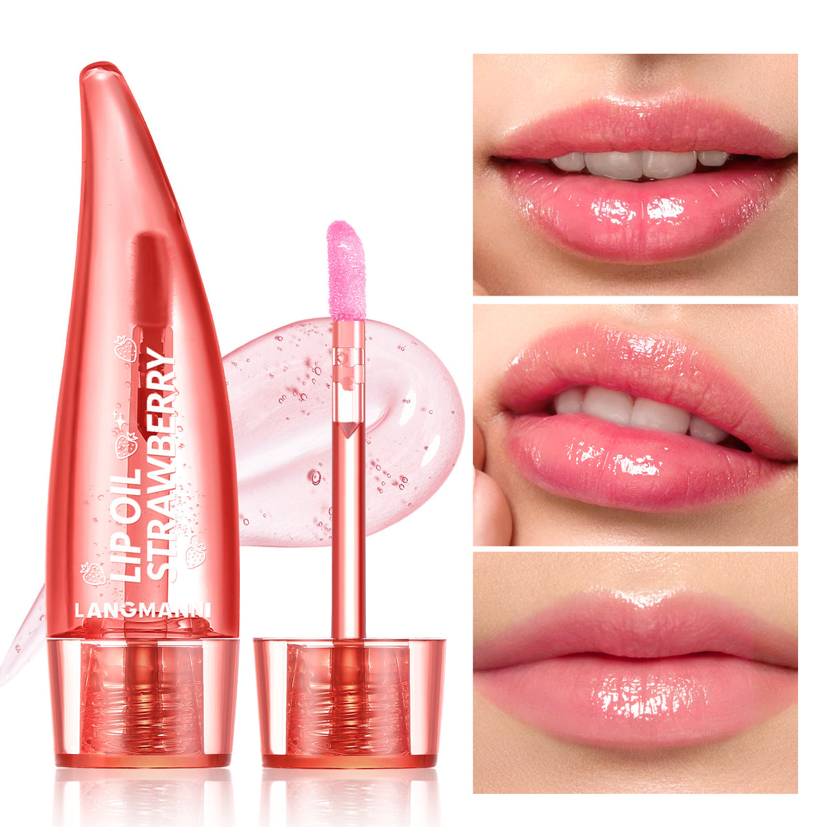 Strawberry Flavor Aloe Lip Gloss - Nourishing Moisturizing Lip Shine