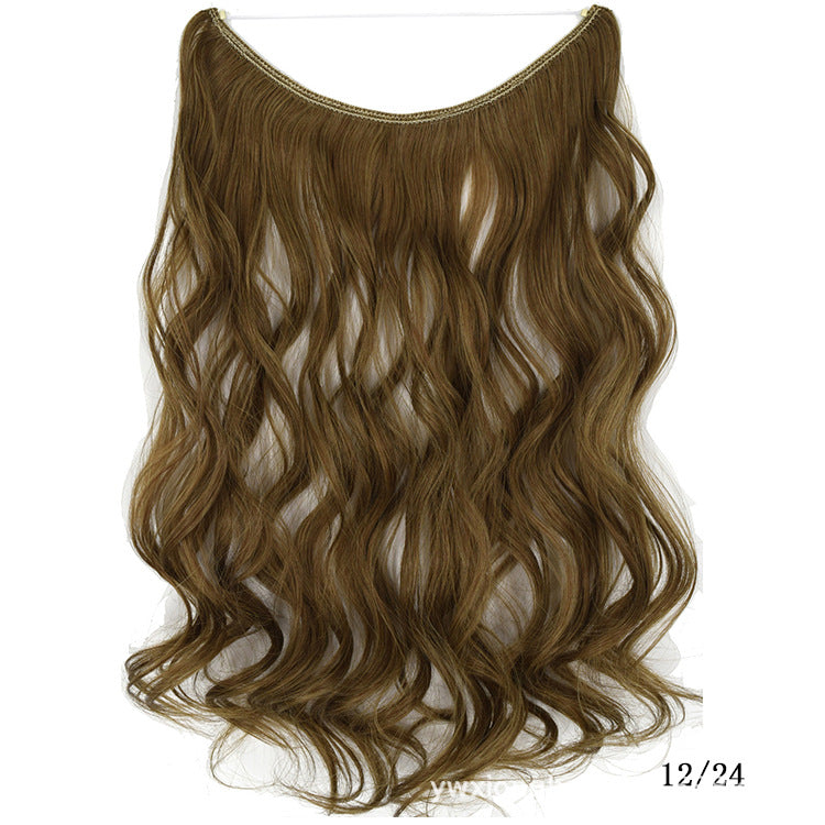 Seamless Hair Extension Wig Set for Women - High-Temperature Fiber, Multiple Colors