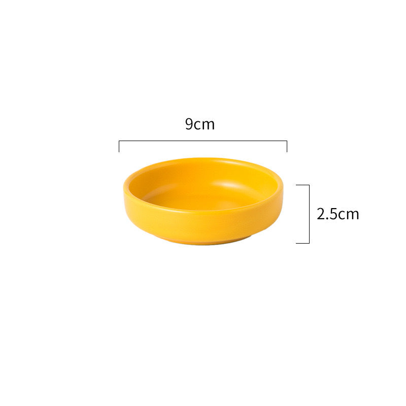 Ceramic Seasoning Plate Household Tableware - Multiple Colors