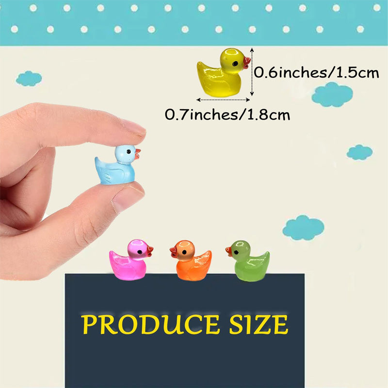 50 Pcs Mini Luminous Resin Ducks - Glow in the Dark Garden Decor