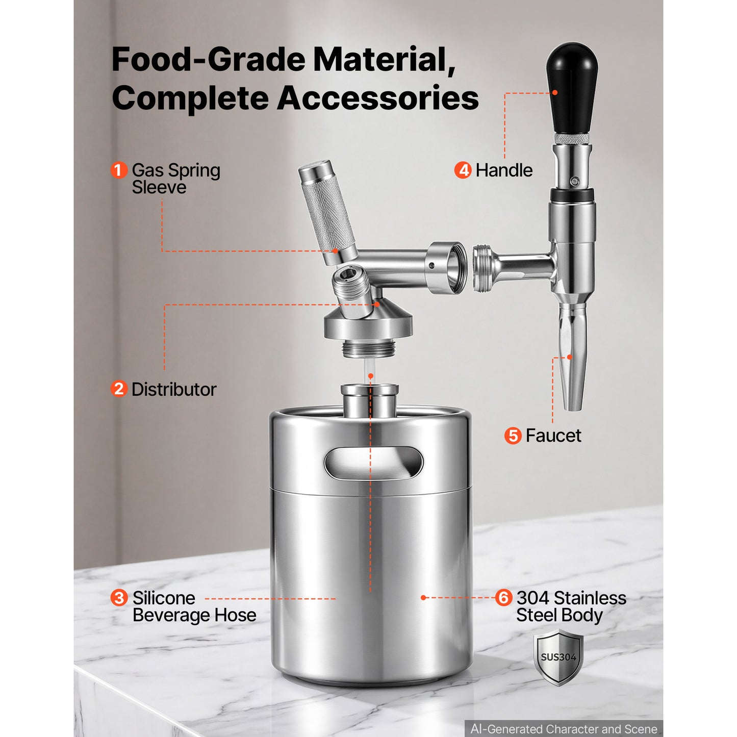 Nitro Cold Brew Coffee Maker 68 Oz Nitrogen Dispenser System for Home Use