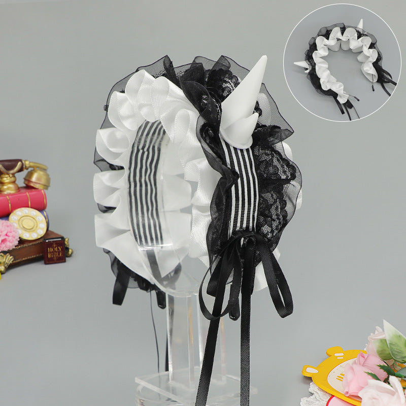 Gothic Devil Horn Lolita Y2K Hair Band - Multiple Colors