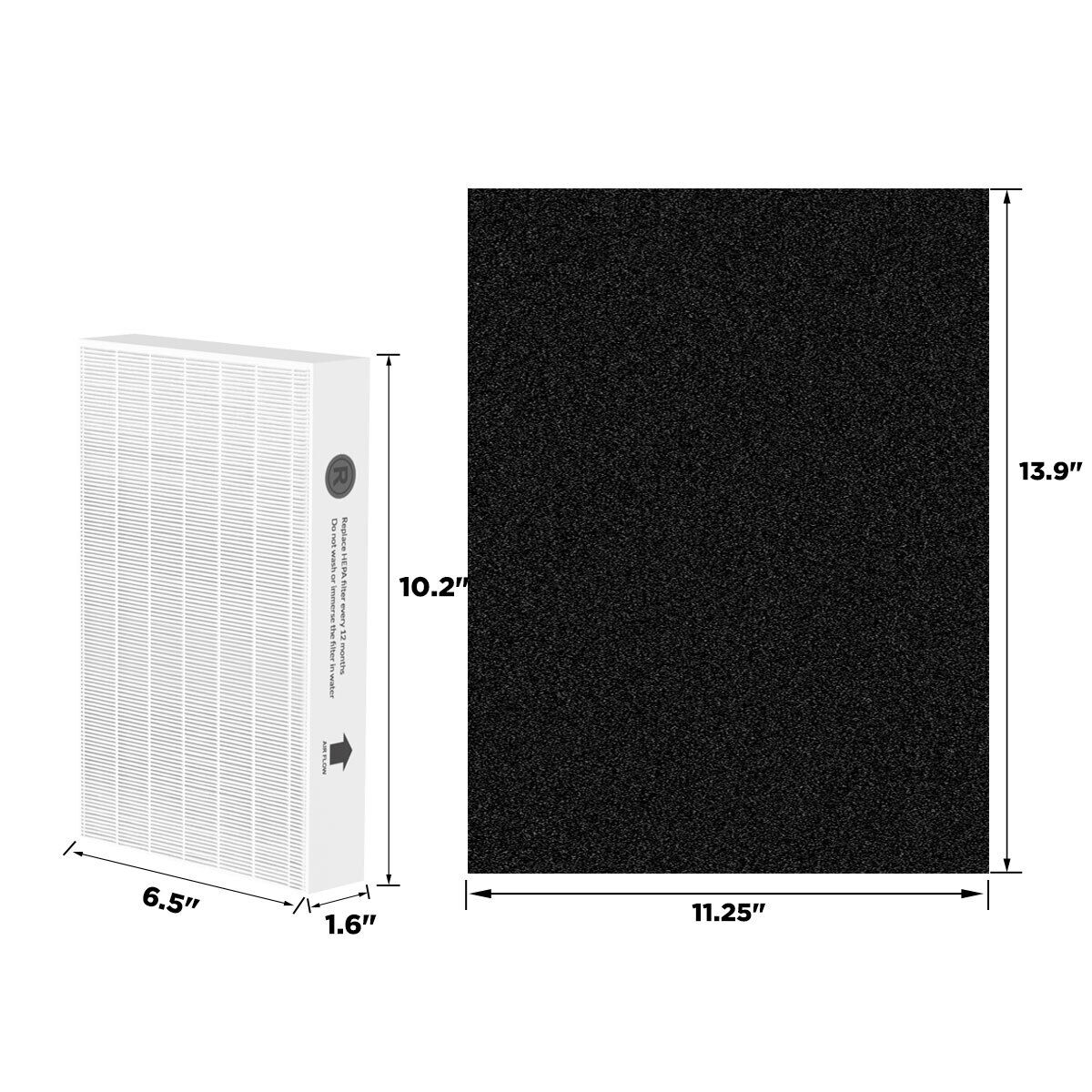HEPA Filter Replacement for Air Purifiers - 13 Pack, Carbon & Allergy Shield