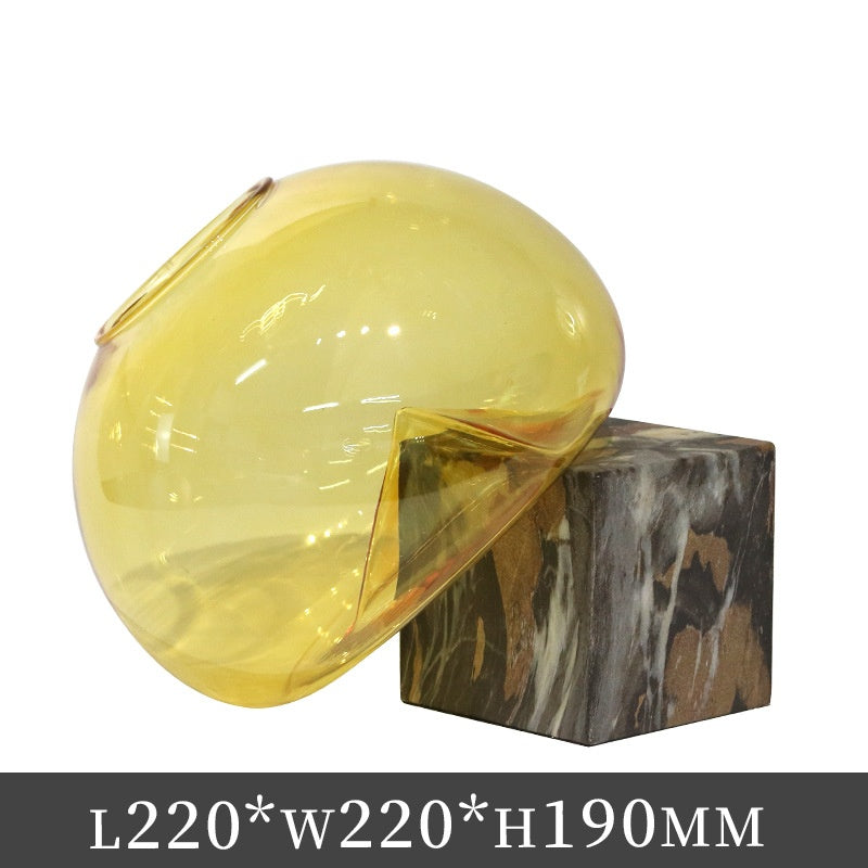 Glass Flower Vase with Metal Base - Elegant Home Decor