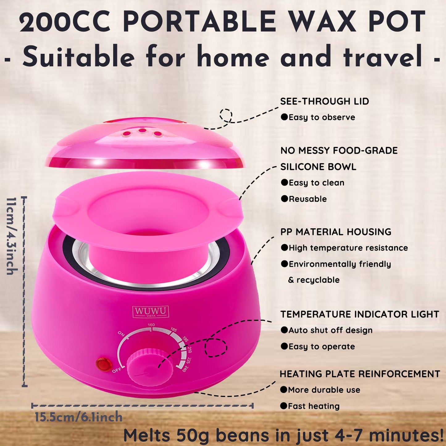 23-Piece At-Home Waxing Kit with Wax Warmer and Natural Hair Removal Beads