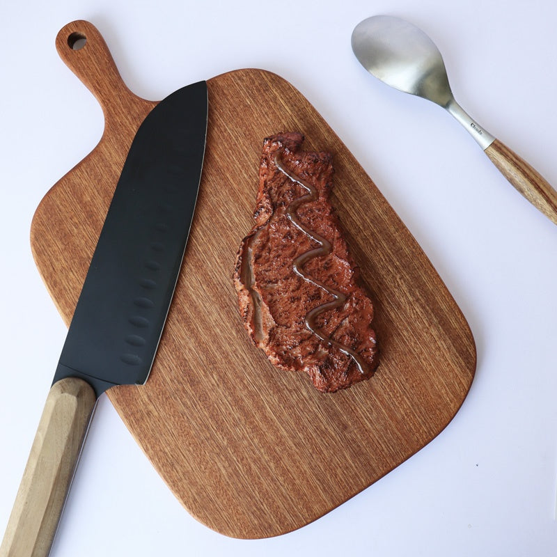 Wooden Vegetable Cutting Board with Handle - Kitchen Food Prep Board