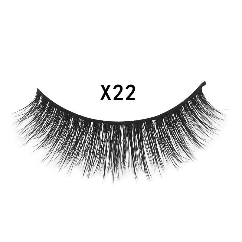 3D Mink Hair False Eyelashes 3 Pairs - Natural Cross Style, Handmade