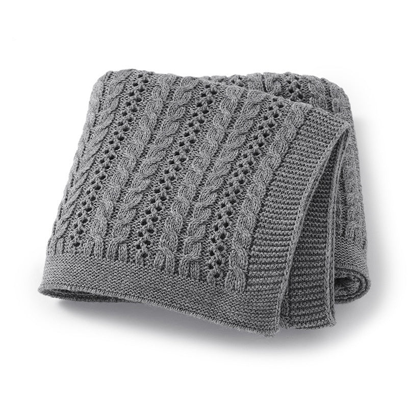 Unisex Solid Color Knitted Baby Blanket - Extra Thick Summer Bedding